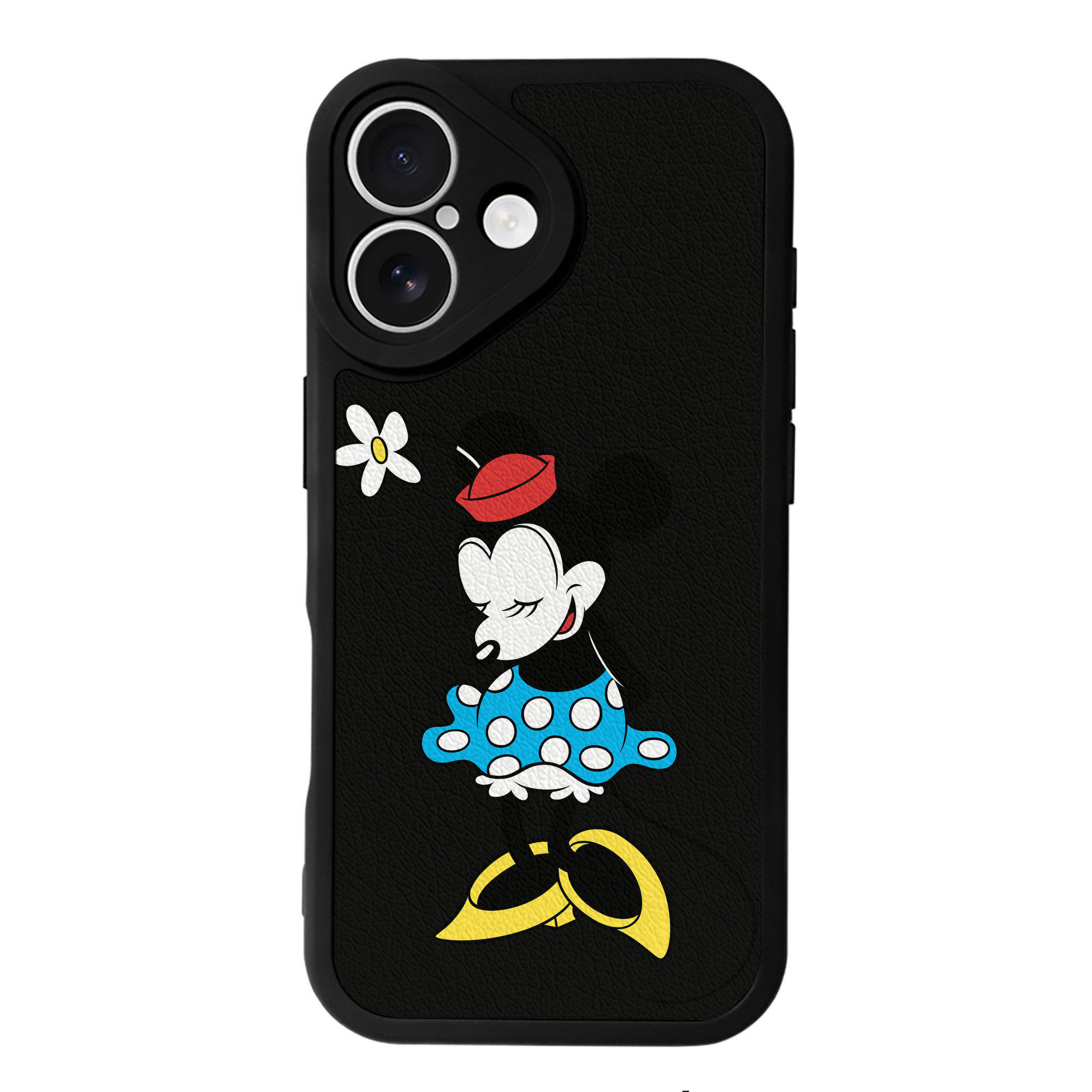 （画像用） ミッキーマウス Mickey Mouse 【iPhone 16シリーズ対応】シリコンスマホケース（レザー調） 材質：シリコン